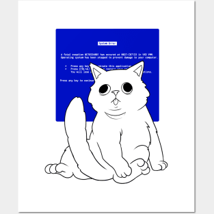 Blue Screen Cat by Tobe Fonseca Posters and Art